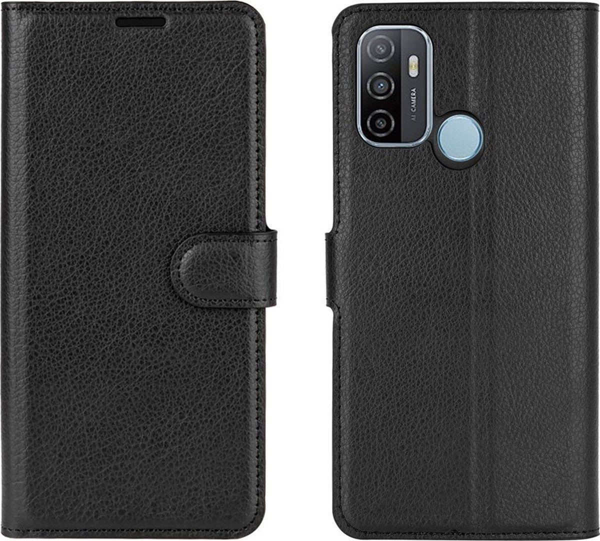 Mobigear Telefoonhoesje geschikt voor OPPO A53s Hoesje | Mobigear Classic Bookcase Portemonnee | Pasjeshouder voor 3 Pasjes | Telefoonhoesje voor Pinpas / OV Kaart / Rijbewijs - Zwart
