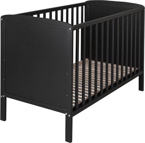 Cabino Baby bed / Ledikant Dicht Luxe Met Verstelbare Bodem - Zwart 60 x 120 cm