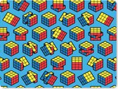 Muismat Groot - Patroon - Rubiks cube - KubusPatrone - Jongens - Kinderen - Kidsn - 40x30 cm - Mousepad - Muismat