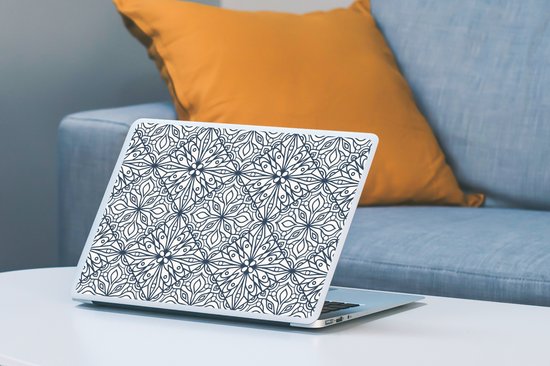Autocollant pour ordinateur portable - 12,3 pouces - Motifs - Losange - Zwart - Wit - 30x22cm - Autocollants pour ordinateur portable - Skin pour ordinateur portable - Couverture