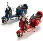 Set van 2 decoratieve scooters - blauw en rood