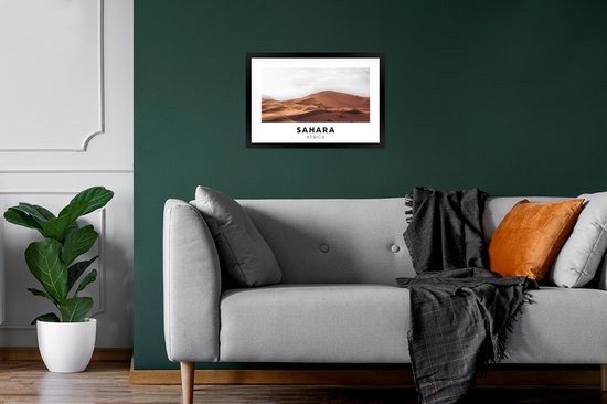Poster in lijst - Fotolijst 30x20 cm - Posters - Afrika - Zand - Natuur - Posterlijst zwart - Decoratie - Wanddecoratie woonkamer - Muurdecoratie slaapkamer