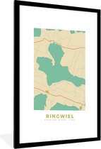 Fotolijst incl. Poster - Ringwiel - Stadskaart - Kaart - Plattegrond - Vintage - 60x90 cm - Posterlijst