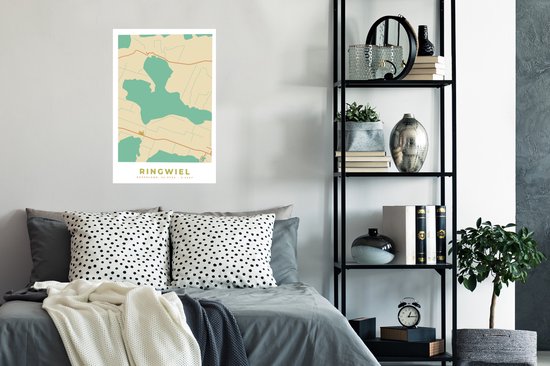 Poster Ringwiel - Stadskaart - Kaart - Plattegrond - Vintage - 40x60 cm