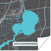 Poster Braassemermeer - Stadskaart - Plattegrond - Water - Nederland - Kaart - 75x75 cm