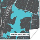 Poster Nederland - Alkmaardermeer - Water - Stadskaart - Plattegrond - Kaart - 75x75 cm