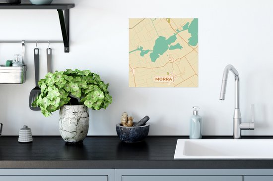 Poster Morra - Friesland - Kaart - Plattegrond - Stadskaart - 30x30 cm