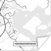 Poster Plattegrond - Terhornsterpoelen - Friesland - Stadskaart - Kaart - 100x100 cm XXL