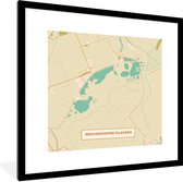 Fotolijst incl. Poster - Vintage - Plattegrond - Kaart - Nieuwkoopse Plassen - Stadskaart - 40x40 cm - Posterlijst
