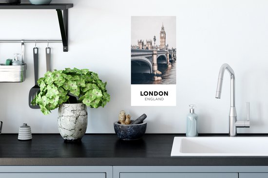 Poster 20x40 cm - Engeland - London - Toren - Posters - Kamer decoratie - Wanddecoratie woonkamer - Muurdecoratie slaapkamer