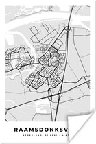 Poster Kaart - Plattegrond - Nederland - Stadskaart - Raamsdonksveer - 60x90 cm