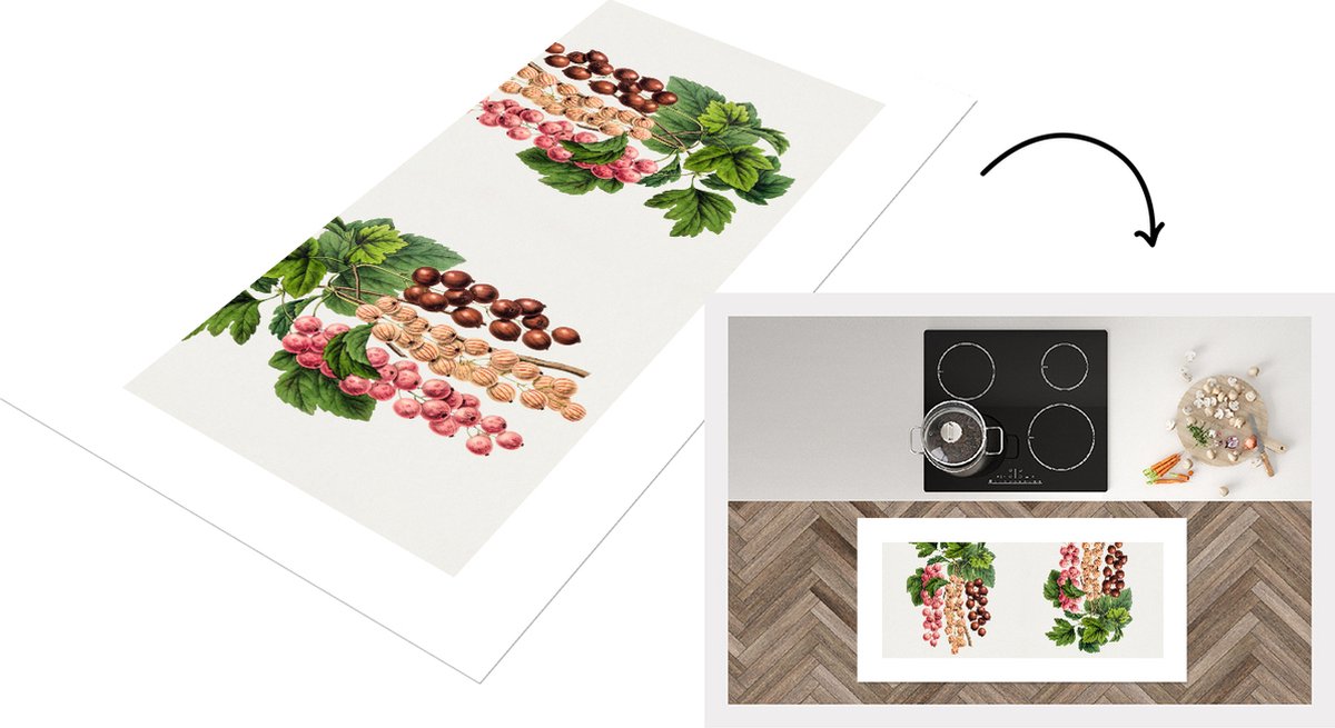 KitchenYeah Keukenloper - Loper keuken - Bessen - Eten - Fruit - 120x60 cm - Keukenloper vinyl Multicolor