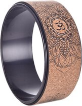 Yoga wiel met Ohm teken - Kurk - Yoga ring/Pilates Wheel - Fitness yogawiel