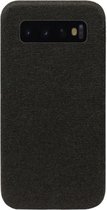 ADEL Kunststof Back Cover Hardcase Hoesje Geschikt voor Samsung Galaxy S10 - Stoffen Design Zwart