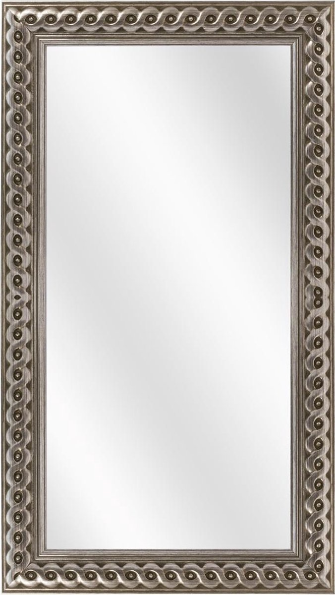 Spiegel met Gevlochten Houten Lijst - Zilver - 20x50 cm