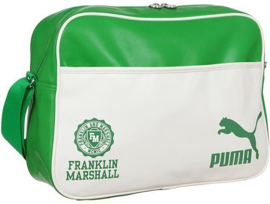 PUMA Franklin Marshal Reporter Bag Crossbody Bag - Groen en Wit | bol.com