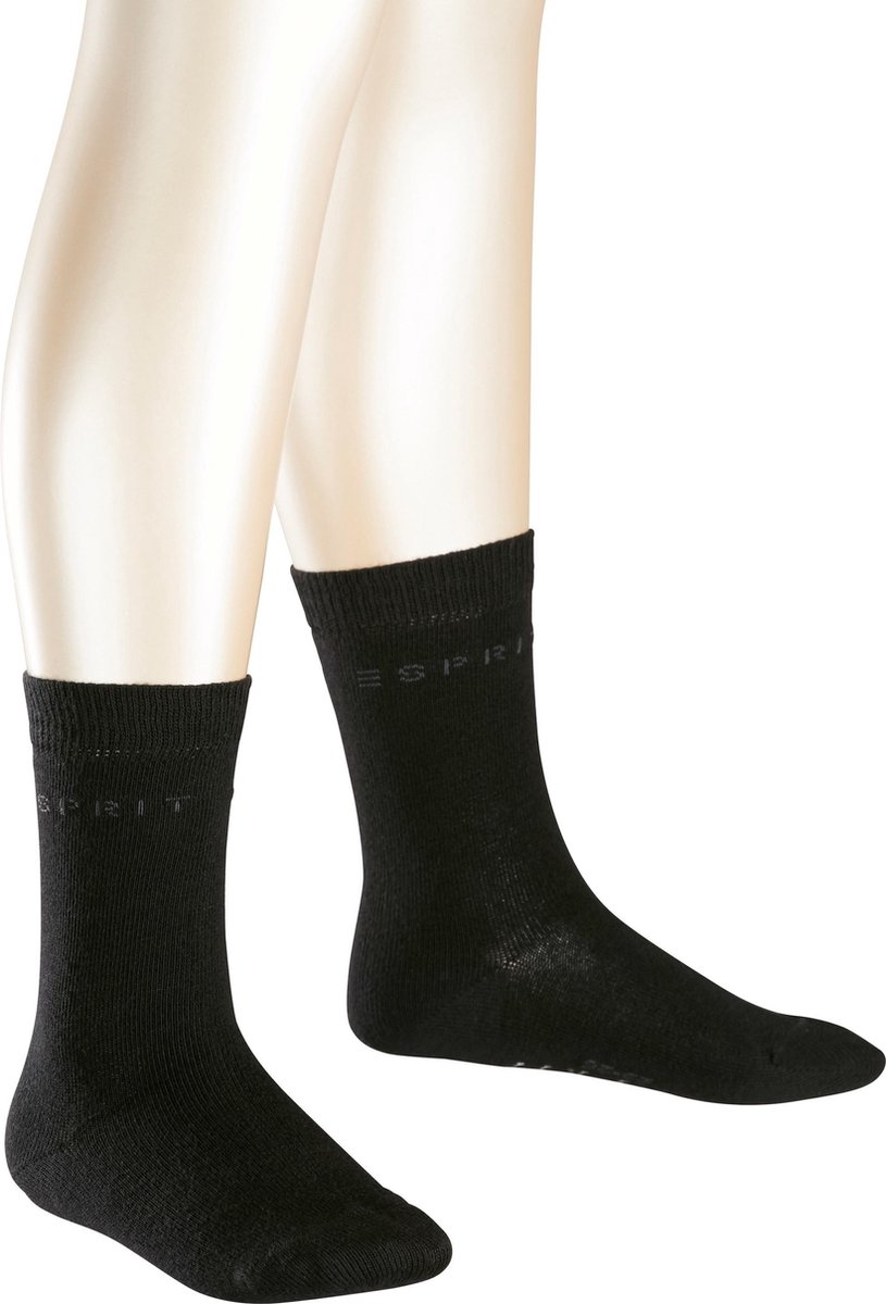 Esprit Foot Logo 2-Pack Kinderen Sokken - Zwart - Maat 31-34