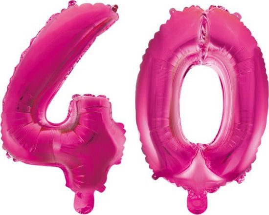 Folieballon 40 jaar roze 86cm