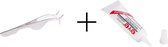 2 in 1 Wimper Pincet - Valse Wimpers Tang - Herbruikbare Wimpers + Wimperlijm - Zilver