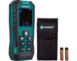 VONROC Laser afstandsmeter – 40 meter bereik –  Aanpasbare meetreferentie