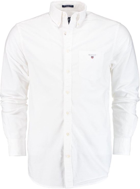 Gant - Casual Overhemd Oxford Wit - M - Heren - Regular-fit