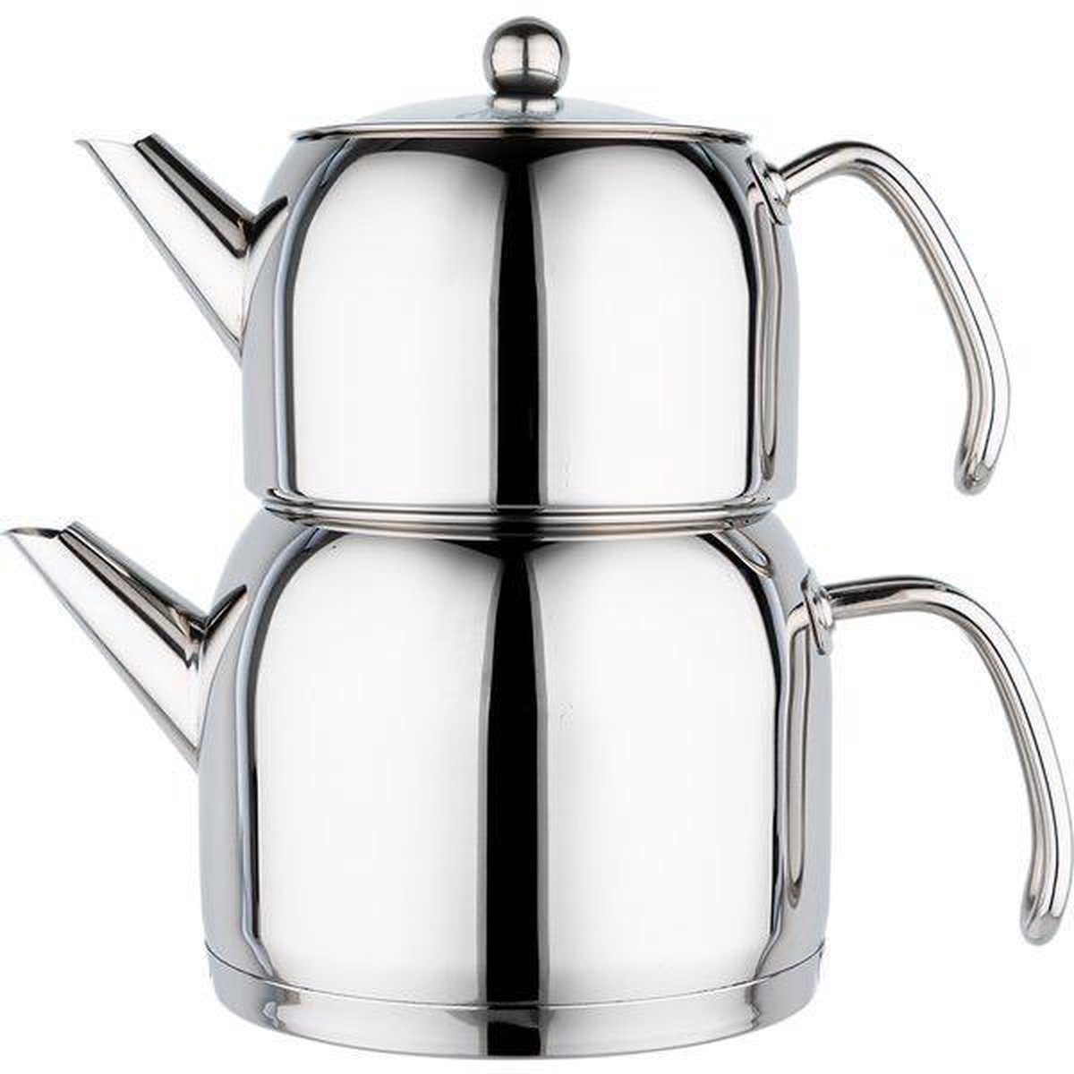 Almina Demora - Theepot Set - 1L + 2L - Edelstaal 18/10 - Inductie - Turkse Theepot