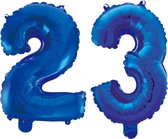 Folieballon 23 jaar blauw 41cm