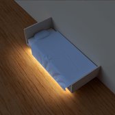 Bedverlichting met bewegingssensor - 1 zijde met 2 meter ledstrip - Warm wit licht - Complete set