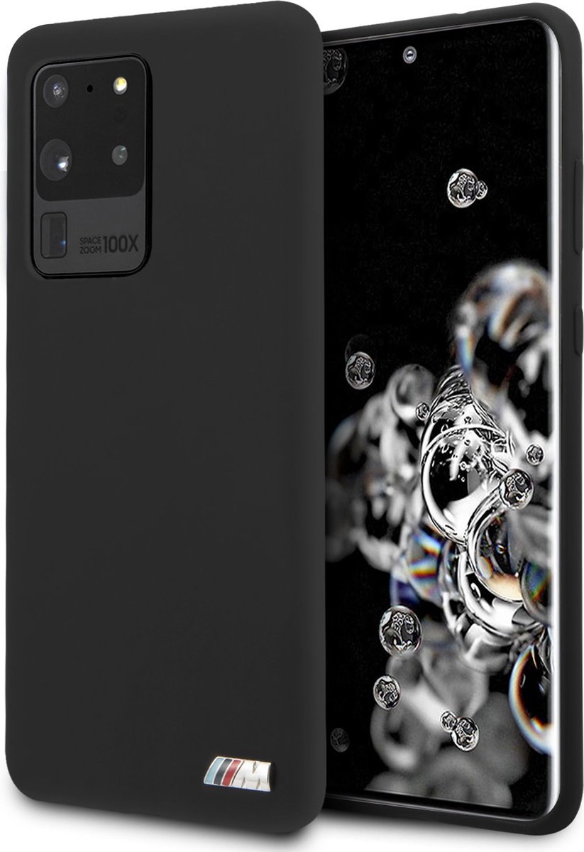 BMW Backcase hoesje geschikt voor Samsung Galaxy S20 Ultra - Effen Zwart - Silicone