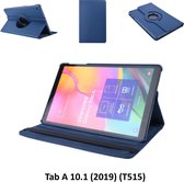 360 degree Draaibaar D Blauw Book Case Tablethoes voor Samsung Tab A 10.1 (2019) (T515) -2 kijkstanden - Kunstleer
