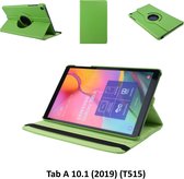 360 degree Draaibaar Groen Book Case Tablethoes voor Samsung Tab A 10.1 (2019) (T515) -2 kijkstanden