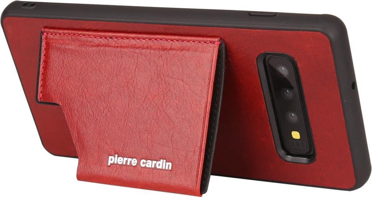 Rood hoesje van Pierre Cardin - Backcover - Stijlvol - Leer - Galaxy S10 Plus - Luxe cover