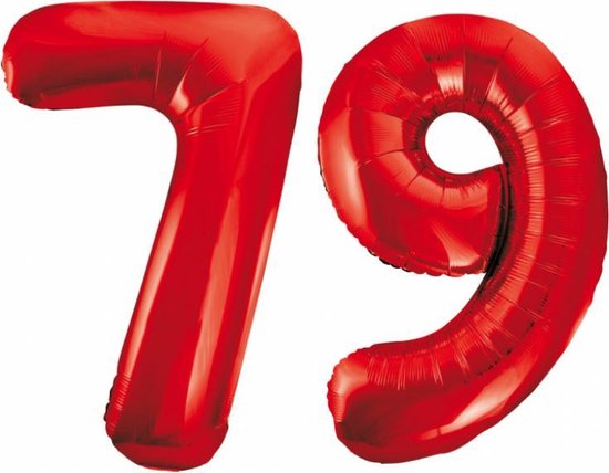 Folieballon 79 jaar rood 86cm