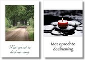 10x dubbele wenskaart met envelop - Deelneming - 11,5 x 17 cm