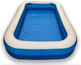 Opblaasbaar Zwembad Rechthoekig Blauw - 250x165x35cm - Kinderbad - Familie bad - Zwemparadijs