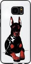 ADEL Siliconen Back Cover Softcase Hoesje Geschikt voor Samsung Galaxy S7 Edge - Dobermann Pinscher Hond