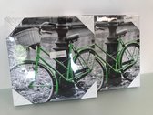 Wanddecoratie - fiets - 2 stuks