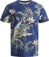 Jack & Jones - JORELI ORGANIC AOP TEE SS CREW NECK - Blue Depths - Mannen - Maat M
