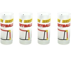 4 stuks drinkglazen Voetbal. Glas met tekst de beste voetballer