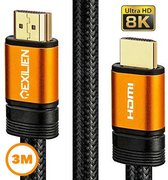 Exilien Premium 8K Ultra HD 48Gbps High Speed HDMI 2.1 Kabel-HDMI 1.4 en 2.0 backward- - Met HDMI Ethernet Channel (HEC) en eARC Ondersteuning - Nylon Bedrading met 24K Gold Plated