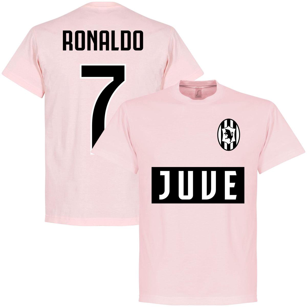 Juventus Ronaldo 7 Team T-Shirt - Roze - L |