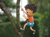 Tuinbeeld - Touwklimmende jongen - 17 cm hoog