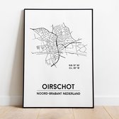 Oirschot city poster, A4 met lijst, plattegrond poster, woonplaatsposter, woonposter