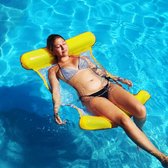 MikaMax Waterhangmat - Oplaasbare Waterhangmat - Luchtbed Zwembad - Waterluchtbed - Waterhangmat Zwembad - Hangmat – Geel