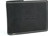 Wild Leather only !!!   Portemonnee Heren Buffelleer Zwart (AD208-6)