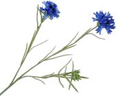 Silk-ka Zijden Bloem-Kunstbloem Korenbloem Blauw 65 cm Voordeelaanbod Per 2 Stuks