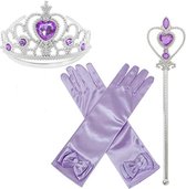 Het Betere Merk - voor bij je prinsessenjurk - paars - speelgoed meisje - Prinsessen Verkleedkleding Meisje - Tiara - Toverstaf- Handschoenen-voor bij je Elsa jurk - Kroontje