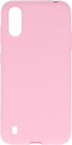 Bestcases Color Telefoonhoesje - Backcover Hoesje - Siliconen Case Back Cover voor Samsung Galaxy A01 - Roze