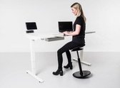 Ketteler zit sta bureau 180x80 incl. licht eiken werkblad zwart onderstel