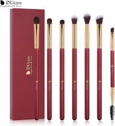 DUcare - 7-delige make-up set - Eyeliner - Make up kwasten set - Concealer - Foundation - Oogschaduw kwasten - Rood